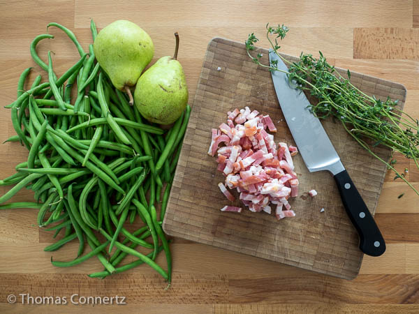 Birnen Bohnen Speck Salat