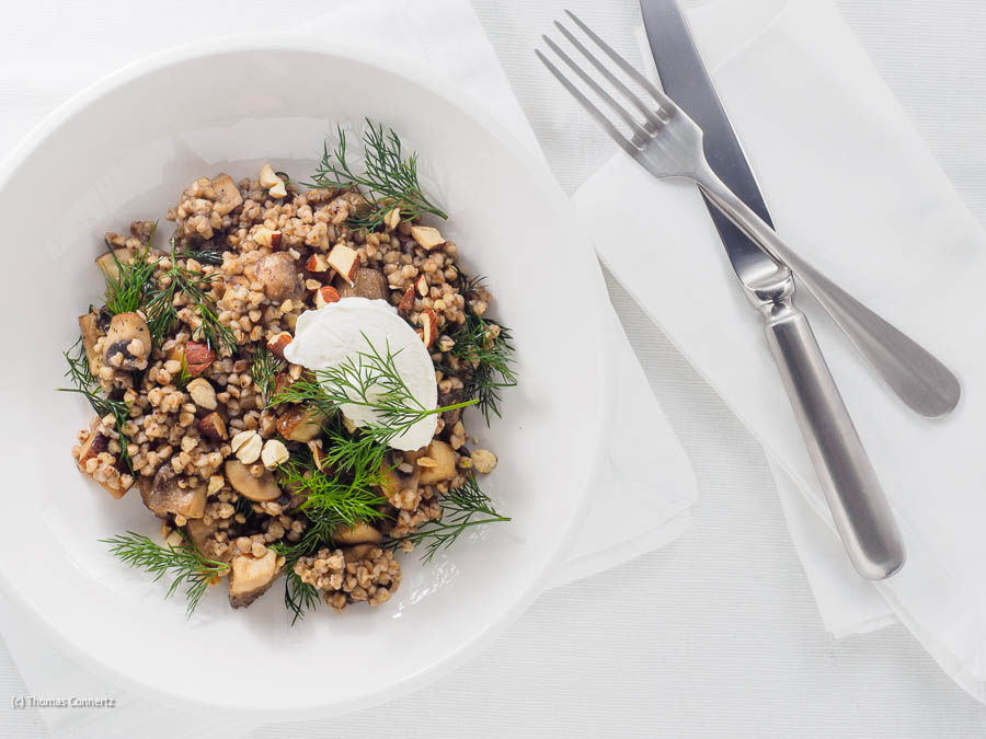 Buchweizen Pilze Rauchmandeln