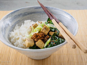 Hackfleisch Tofu Spinat