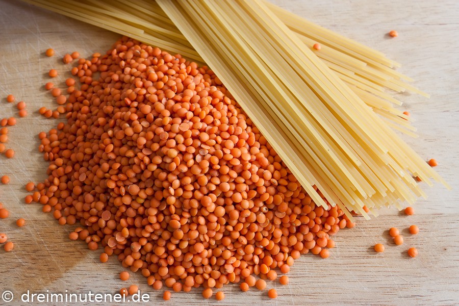 Spaghetti mit rotenLinsen