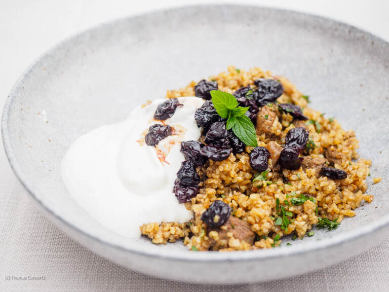 pilaw bulgur lamm kirschen
